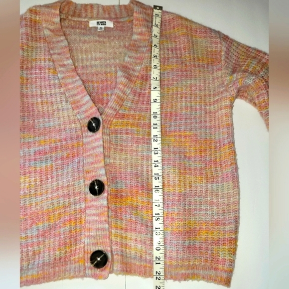 BB DAKOTA Pastel Rainbow Cottagecore Girlhoodcore Wool Blend Knit Cardigan - Picture 4 of 9